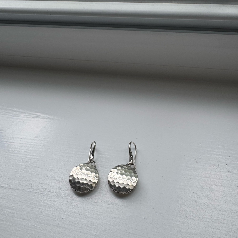 John hardy palu dot drop earrings, sterling silver